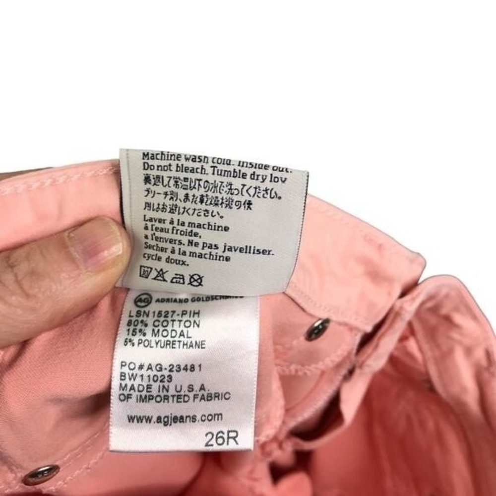 AG Adriano Goldschmied Jeans 2 Salmon Pink Zip Ankle Skinny Legging‎ Stretch - Picture 12 of 12